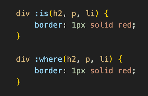 The :is() and :where() CSS Pseudo-classes