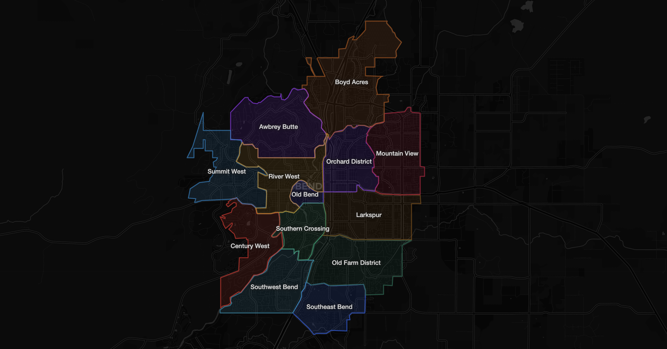 Screenshot of Bend Neighborhood Development Agent
